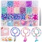 802Pcs Mermaid Beads Jewelry Making Kit, Mermaid-Inspired Beads & Charms Set with Elastic Strings and Tools, Bracelet & Necklace Craft Supplies (802 Pieces)